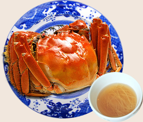安徽五河沱湖大闸蟹(螃蟹)体色匀红，蟹壳薄而脆钙质含量高